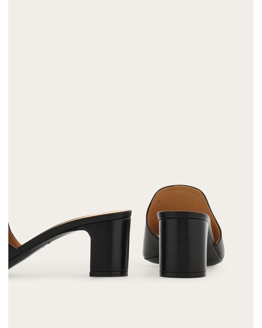 Ferragamo Natural Mid Heel Slide With Gancini Buckle .5