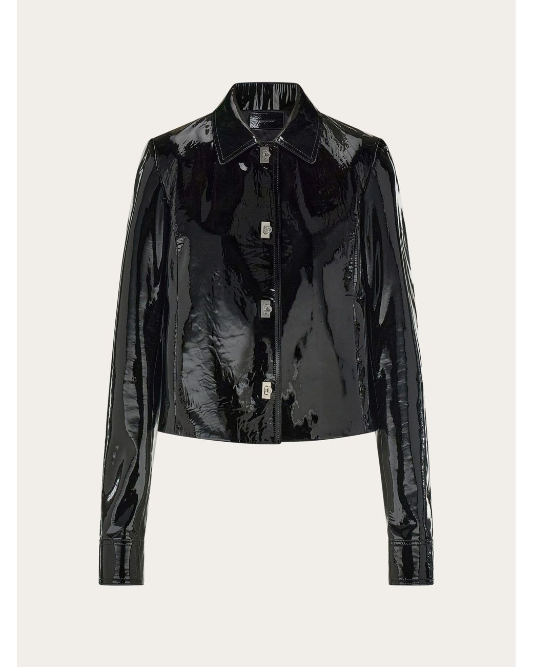 Ferragamo Black Boxy Nappa Jacket