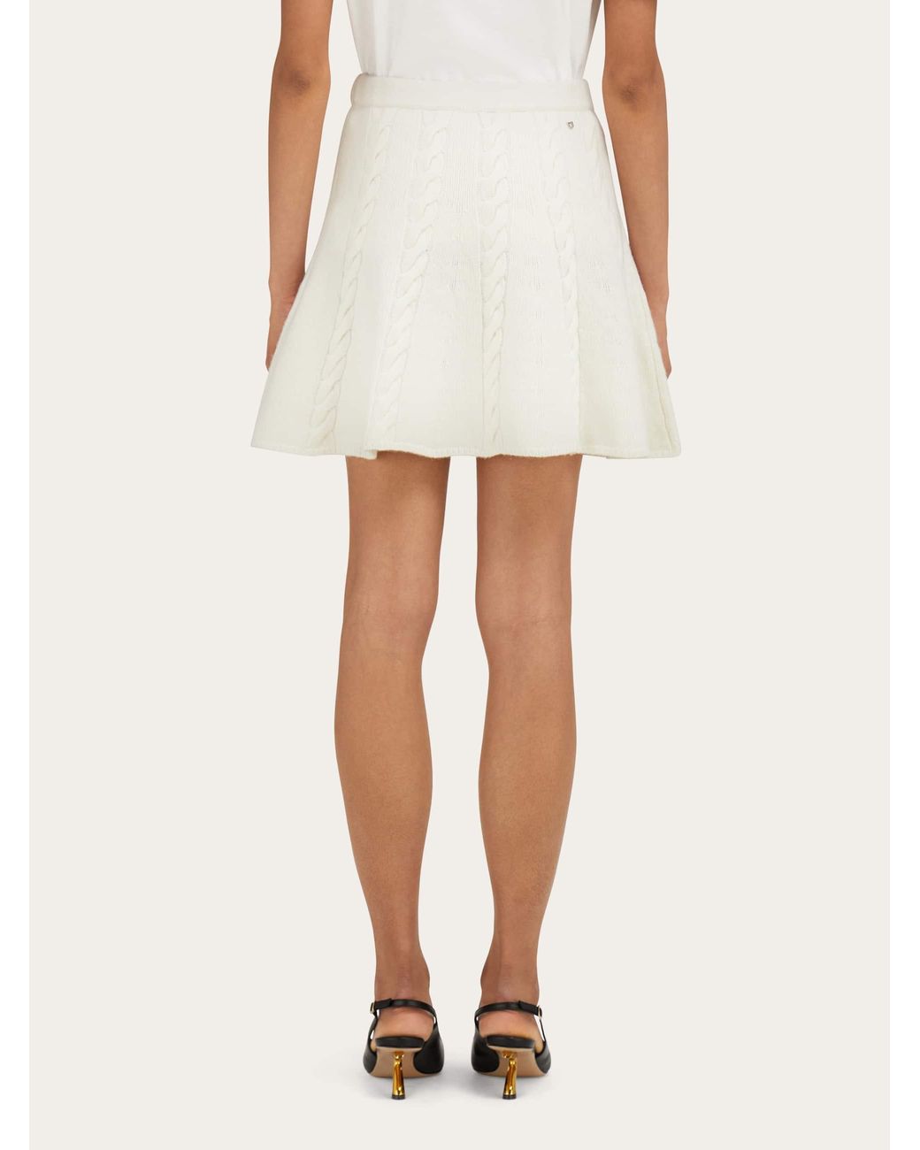 Ferragamo Natural Knitted Skirt