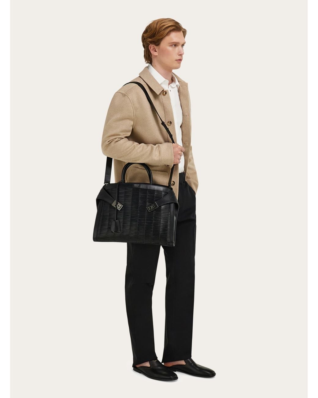 Ferragamo Black Hug Briefcase (S) for men