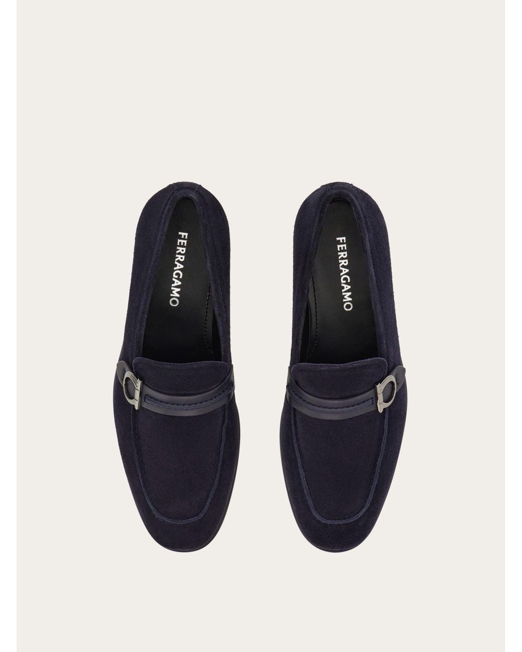 Ferragamo White Gancini Ornament Moccasin for men