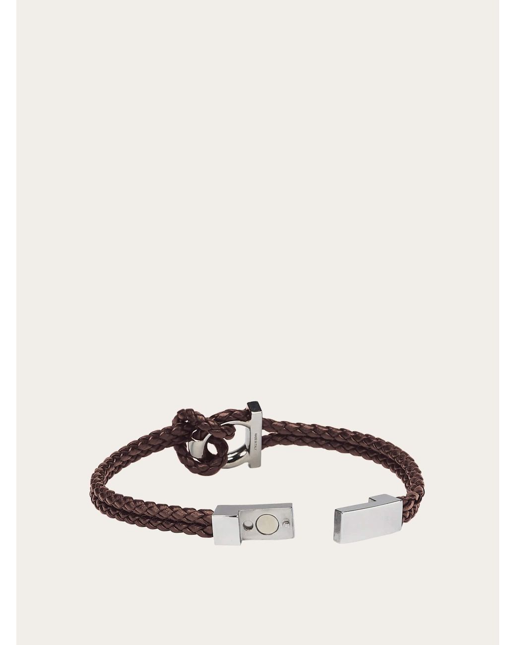 Ferragamo Brown Gancini Bracelet (18Cm) for men