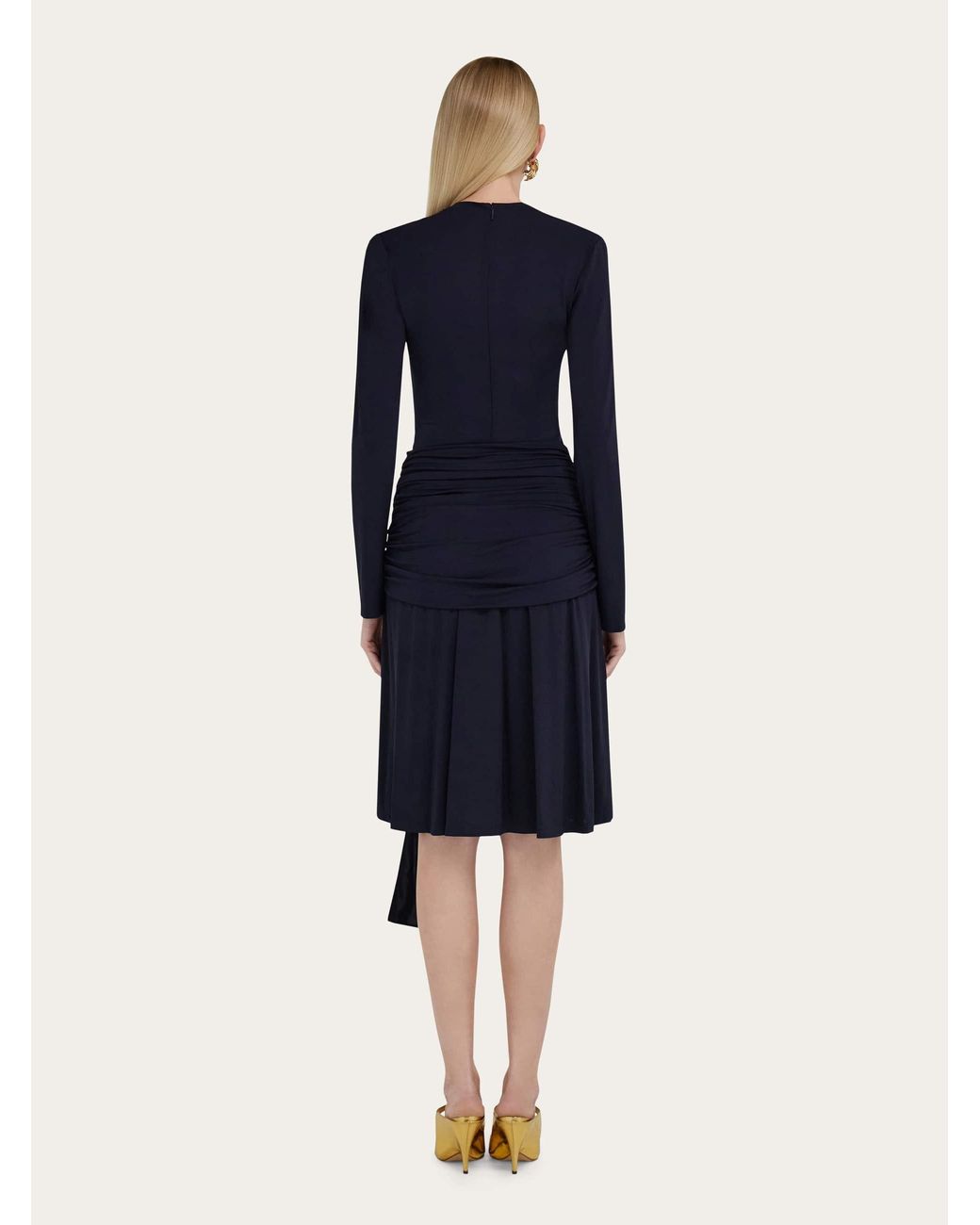 Ferragamo Blue Midi Wrap Dress