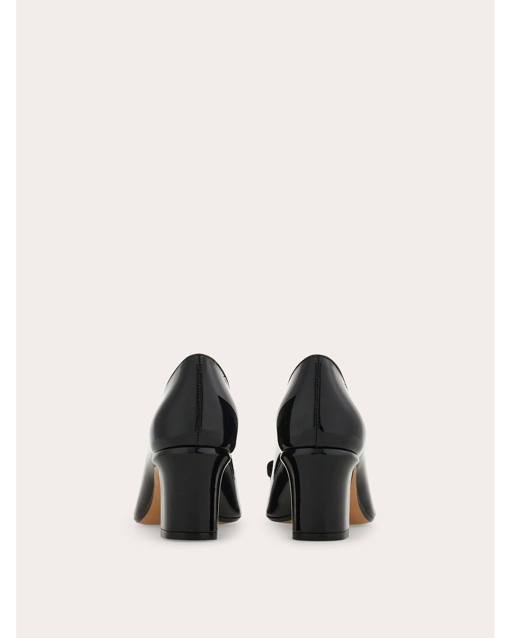 Ferragamo Black Vara Bow Block Heel Pump .5