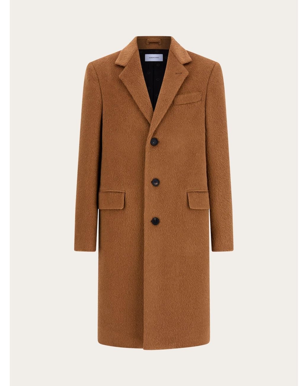 Ferragamo Brown Single-Breasted Coat for men