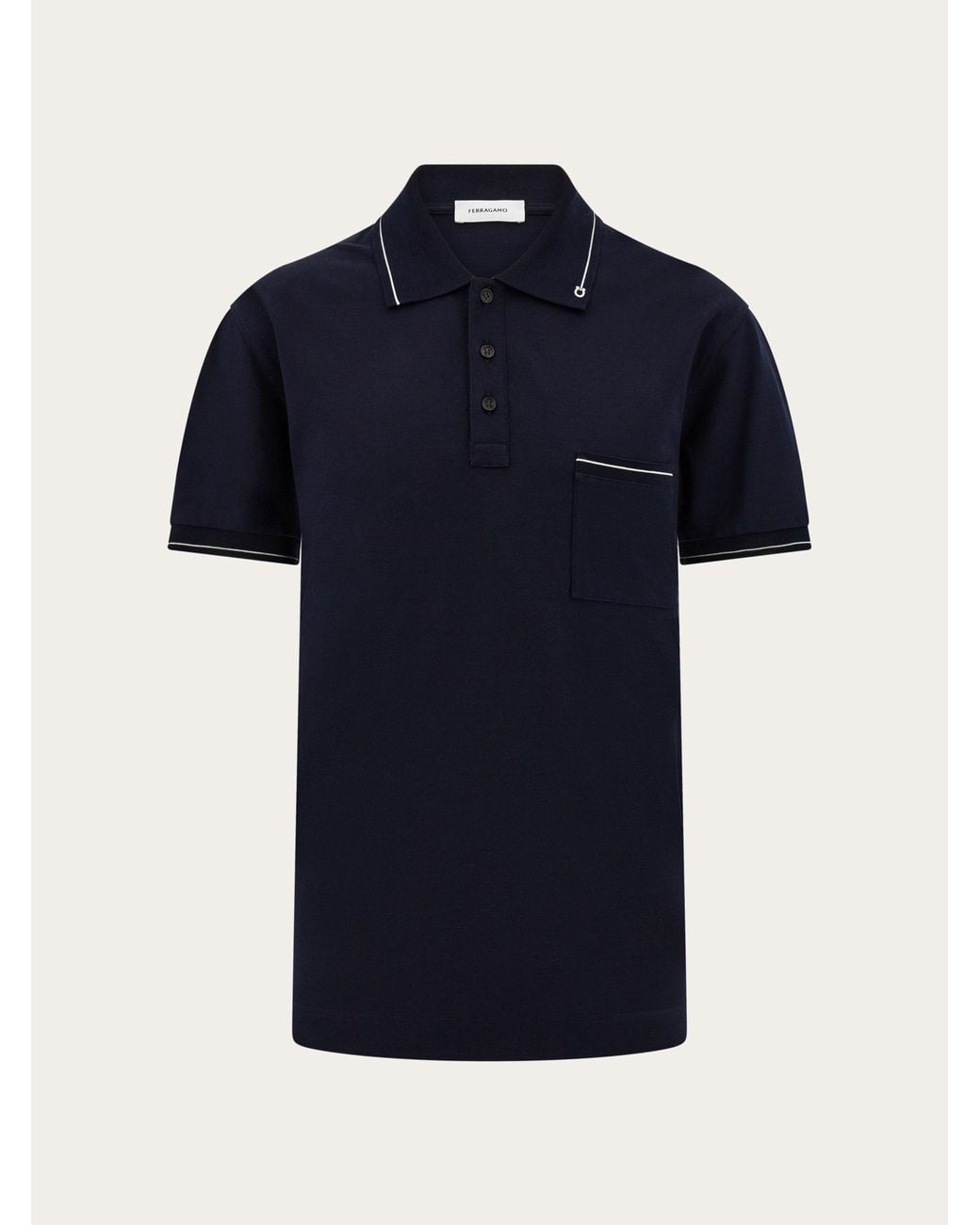 Ferragamo Blue Gancini Polo Shirt for men