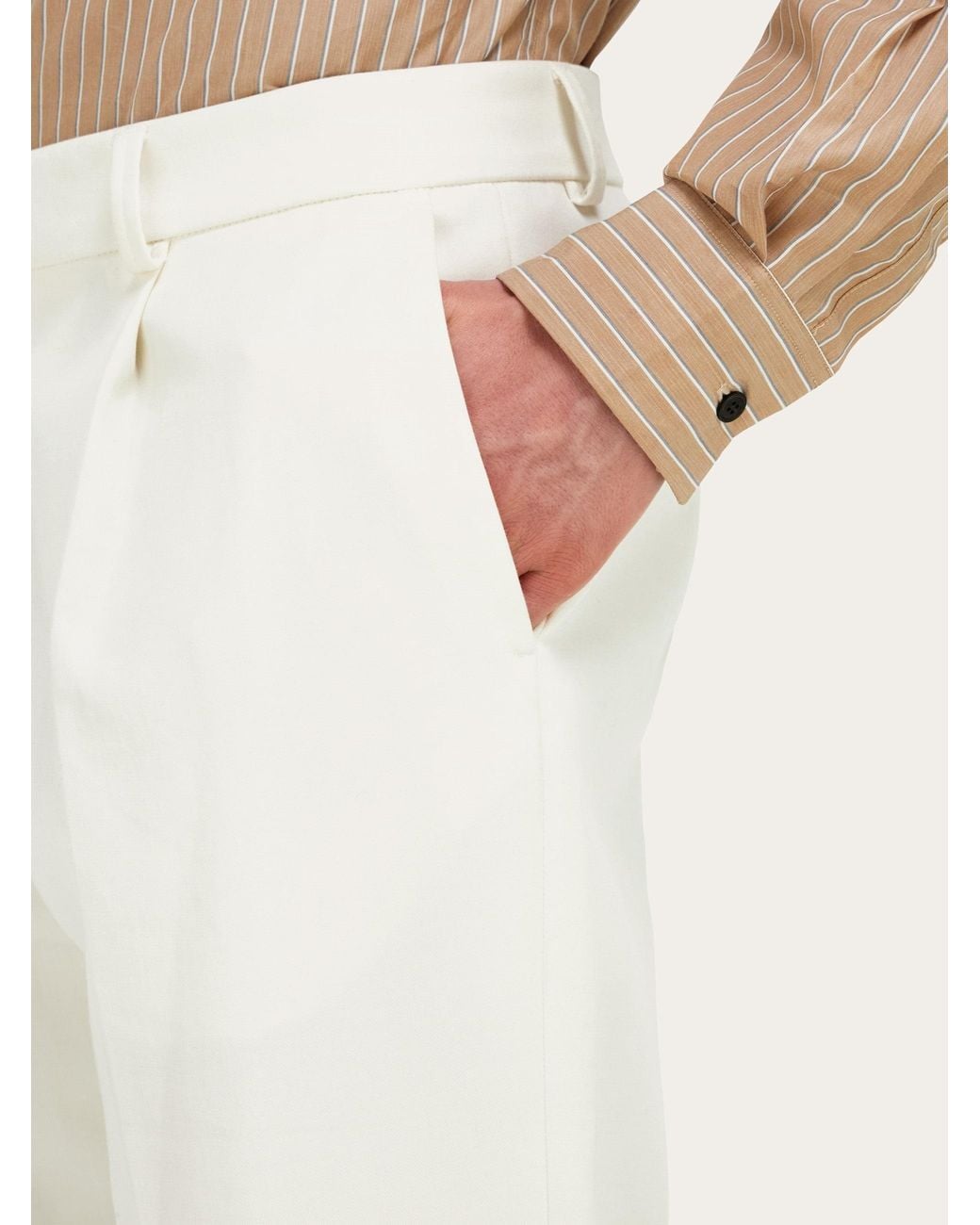 Ferragamo White Tailored Trousers for men