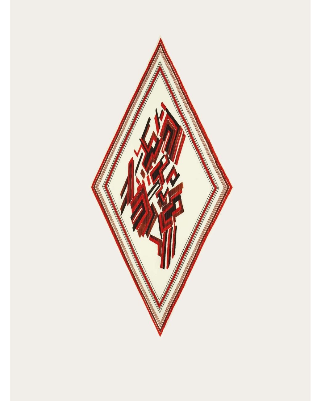 Ferragamo Red Lunar New Year Print Diamond Scarf