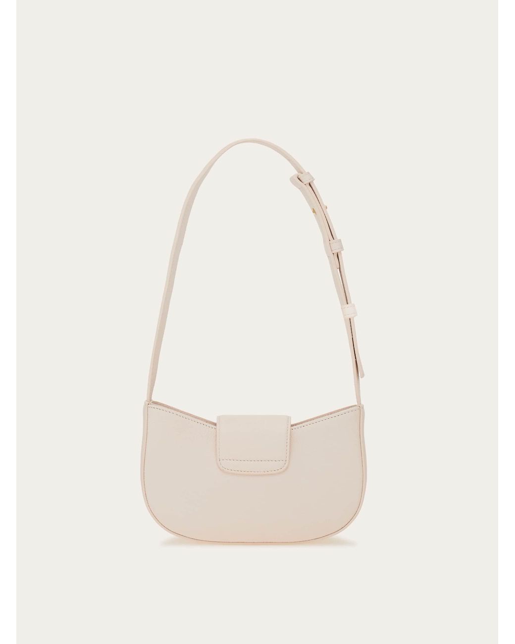 Ferragamo White Double Gancini Mini Shoulder Bag