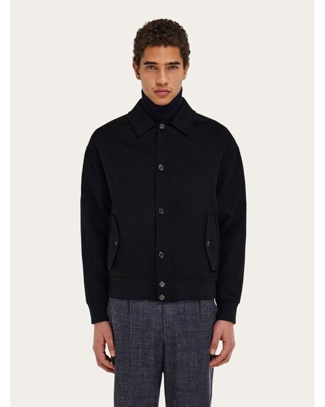 Ferragamo Black Wool And Cashmere Blouson for men