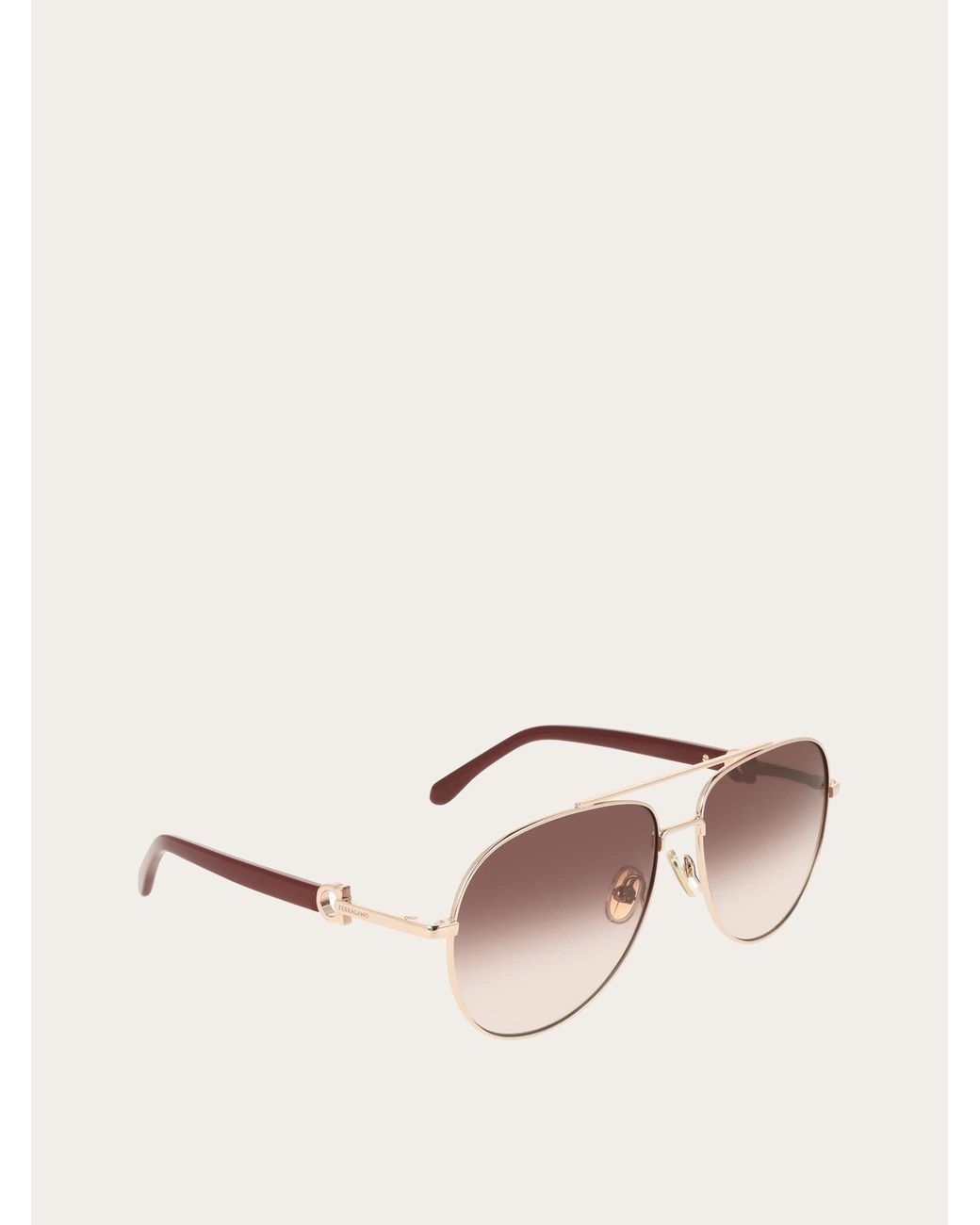 Ferragamo Pink Aviator Frame Sunglasses
