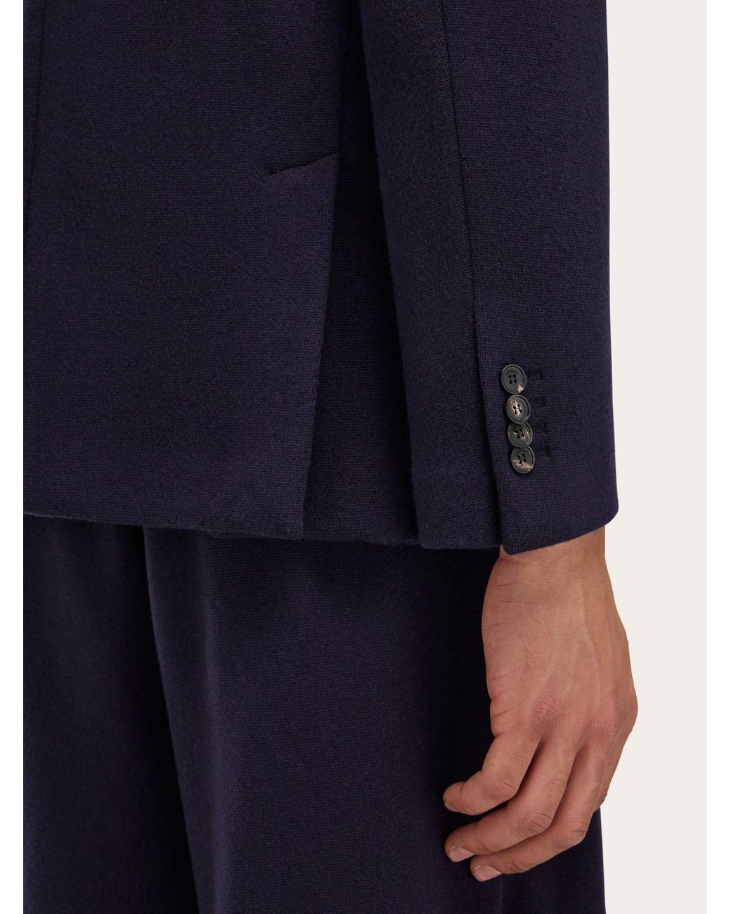 Ferragamo Blue Single Breasted Jersey Blazer for men