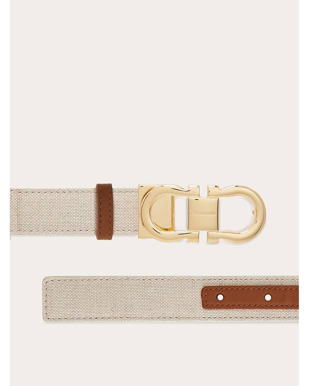 Ferragamo Brown Reversible And Adjustable Gancini Belt