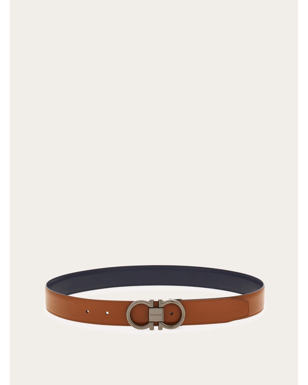 Ferragamo Brown Reversible And Adjustable Gancini Belt for men