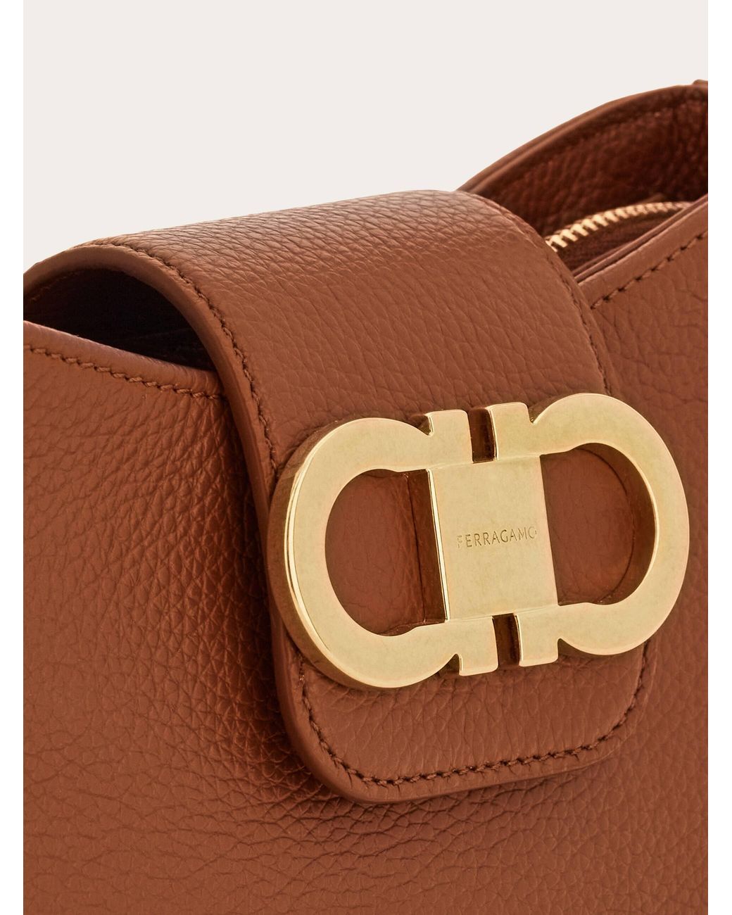 Ferragamo White Double Gancini Mini Shoulder Bag