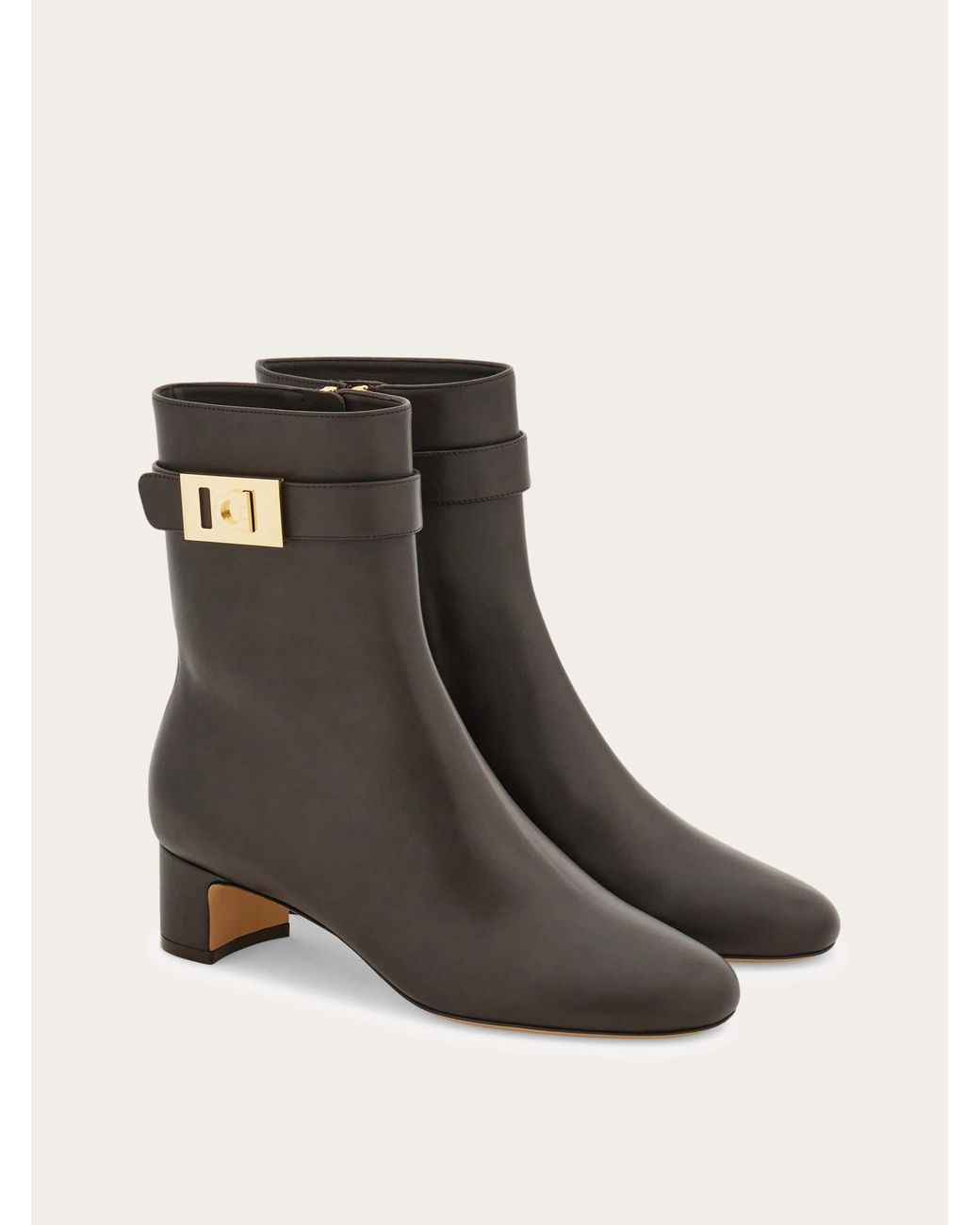 Ferragamo Black Hug Buckle Ankle Boot