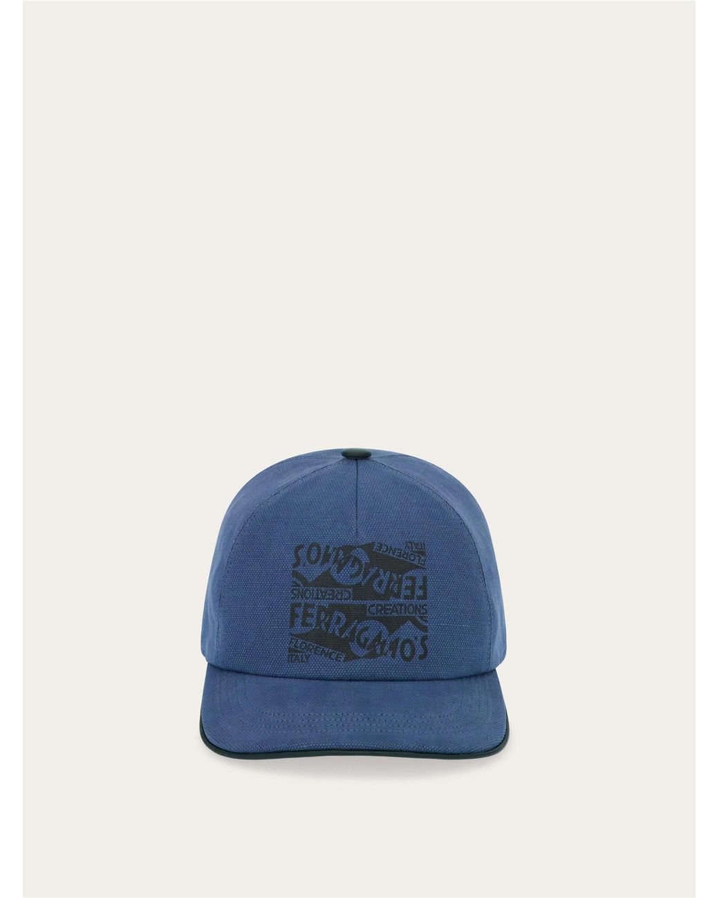 Ferragamo Blue Macro Logo Baseball Cap for men