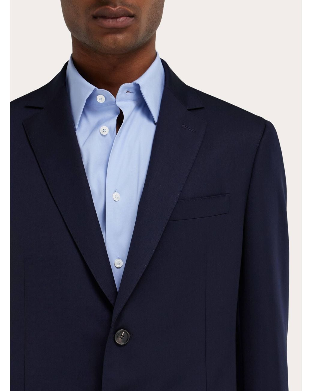 Ferragamo Blue Wool And Cashmere Faille Suit for men