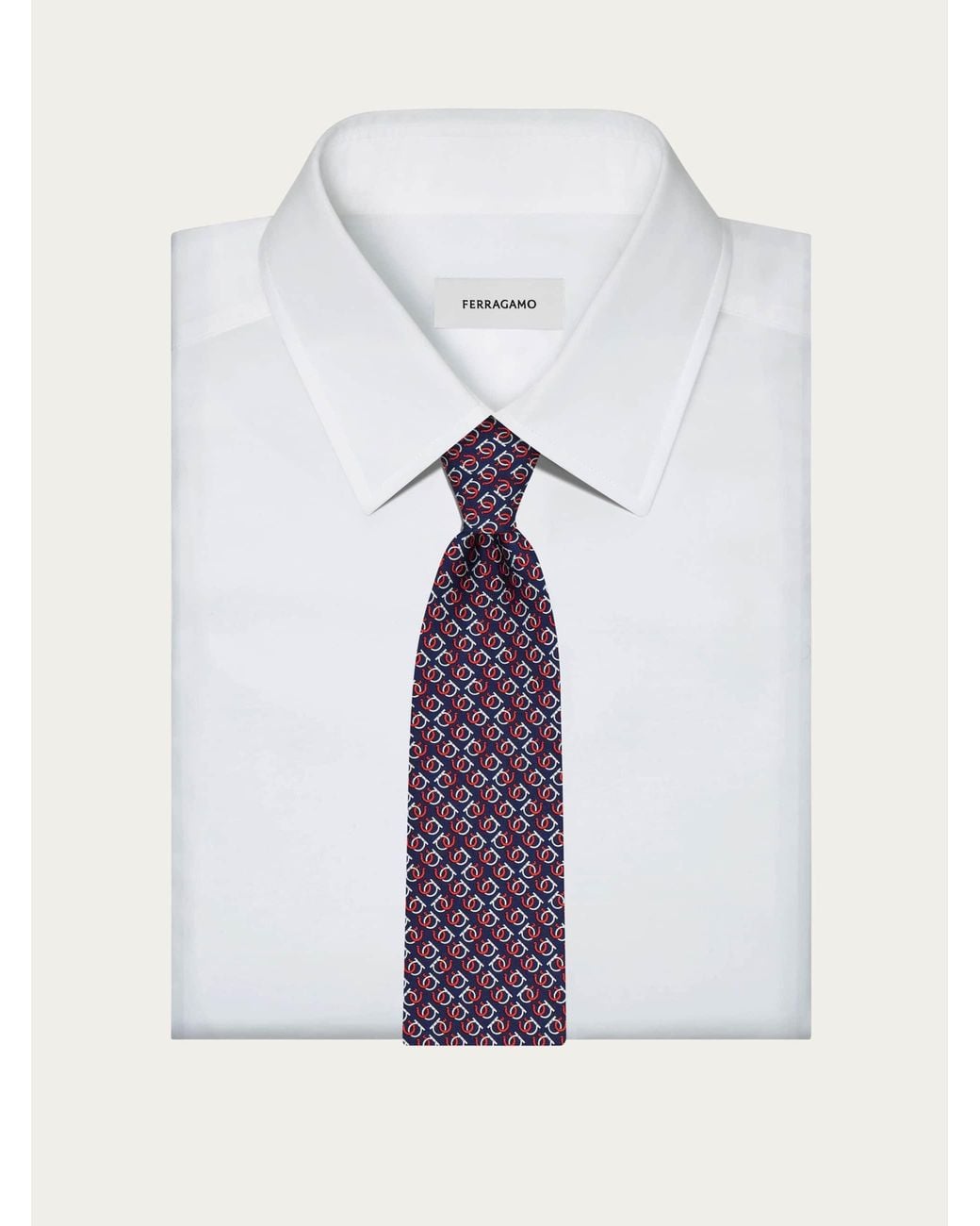 Ferragamo Purple Good Luck Print Silk Tie for men