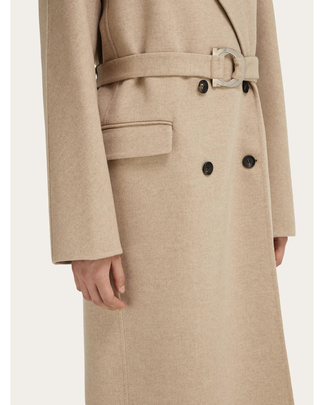 Ferragamo Natural Double Breasted Coat