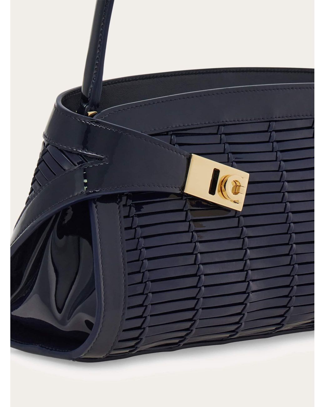 Ferragamo Blue East-West Hug Shoulder Bag