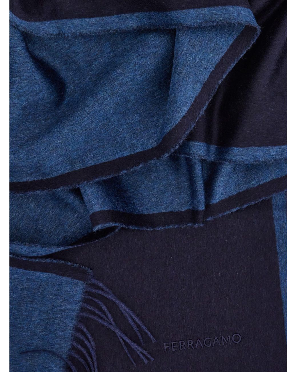 Ferragamo Blue Doubler Silk Scarf - 525501 for men