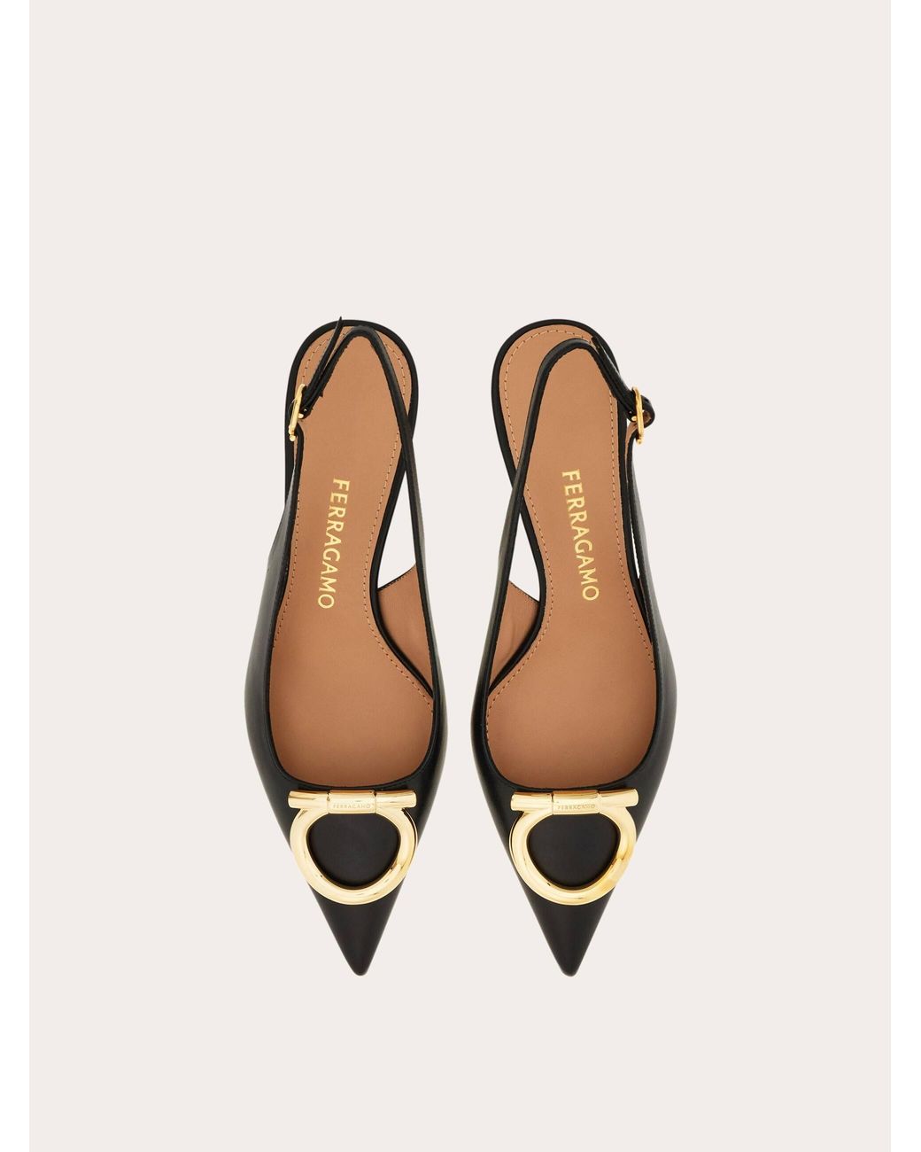 Ferragamo Natural Maxi Gancini Slingback