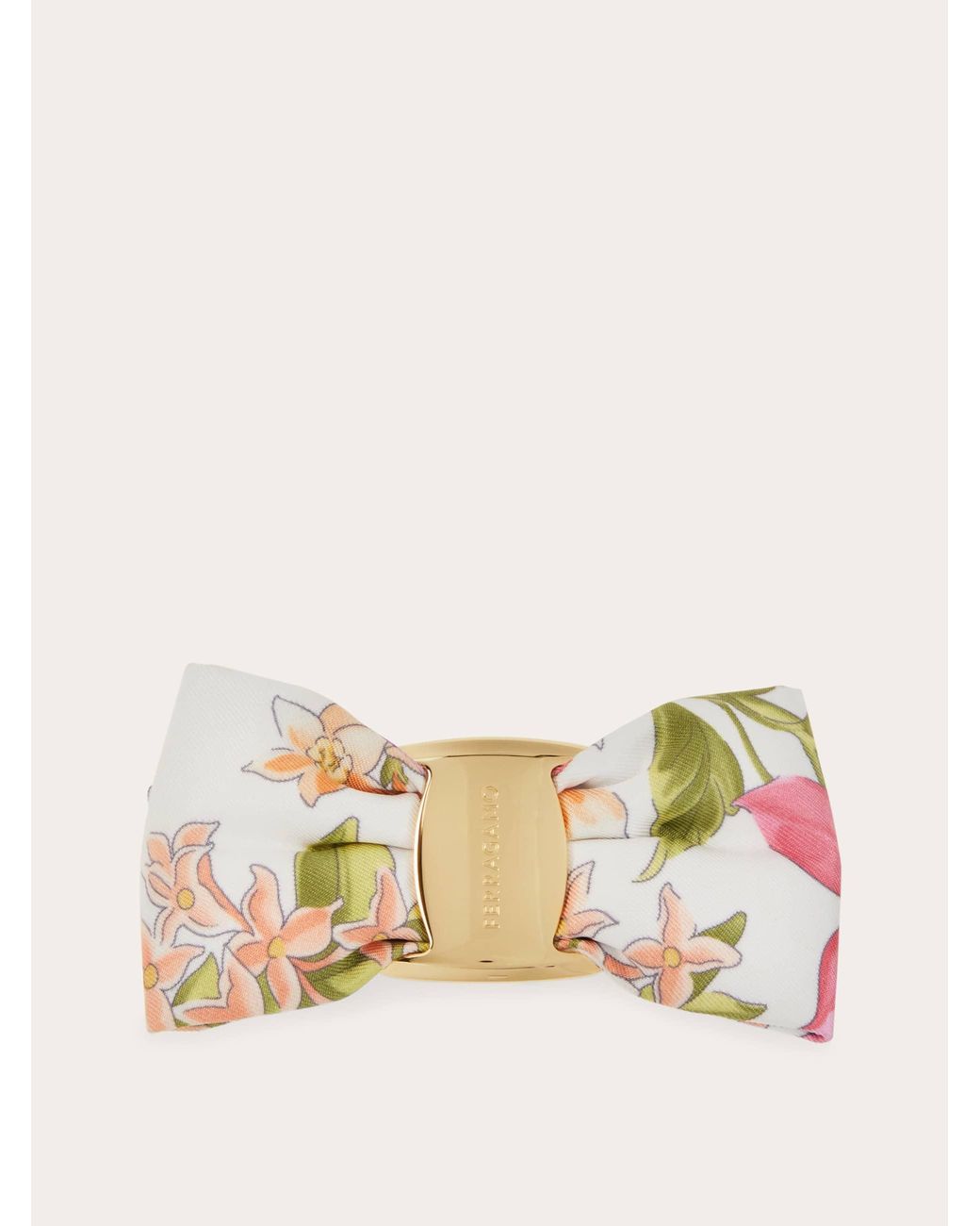 Ferragamo Natural Spring Print Vara Bow Hair Clip