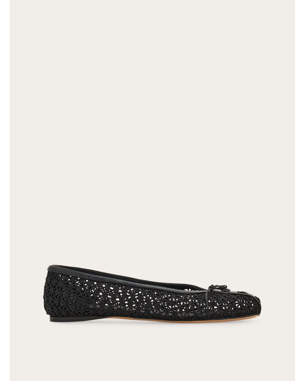 Ferragamo White Macramé Lace Ballet Flat .5