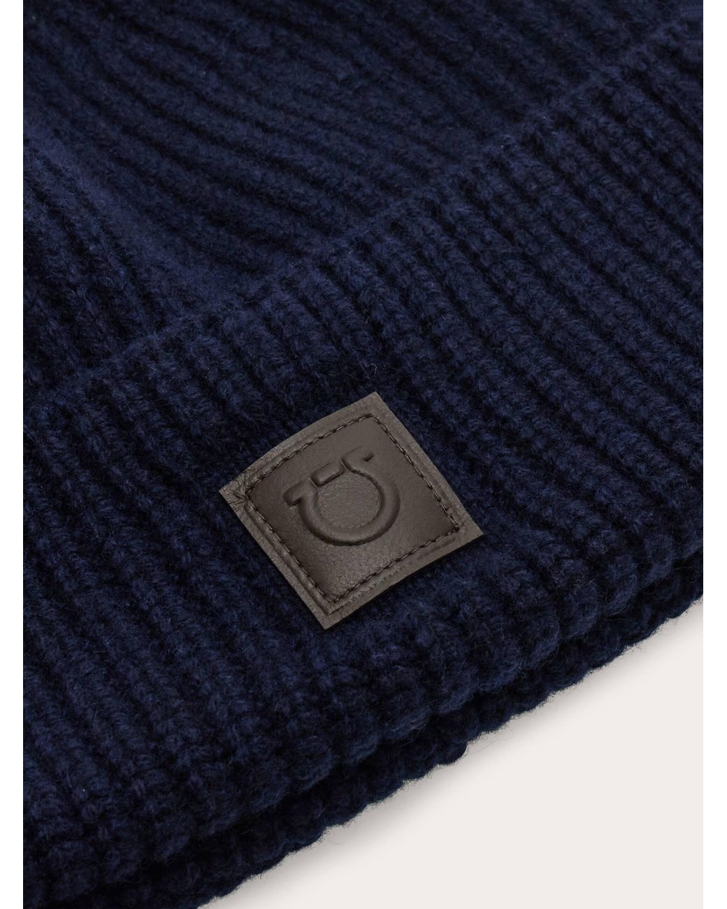 Ferragamo Blue Knitted Beanie for men