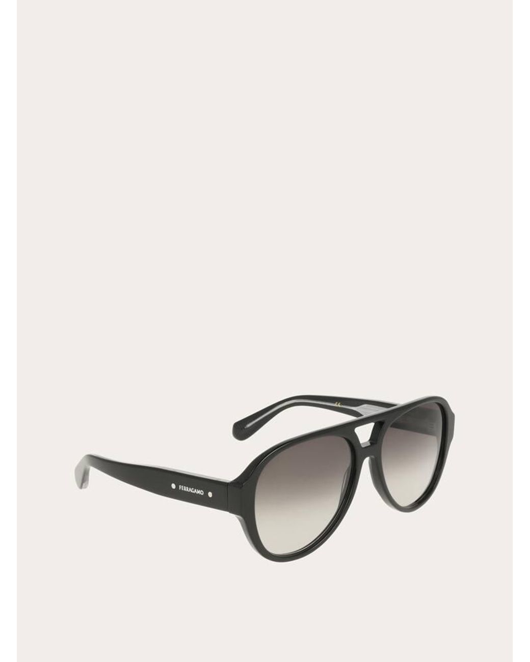 Ferragamo Black Aviator Frame Sunglasses