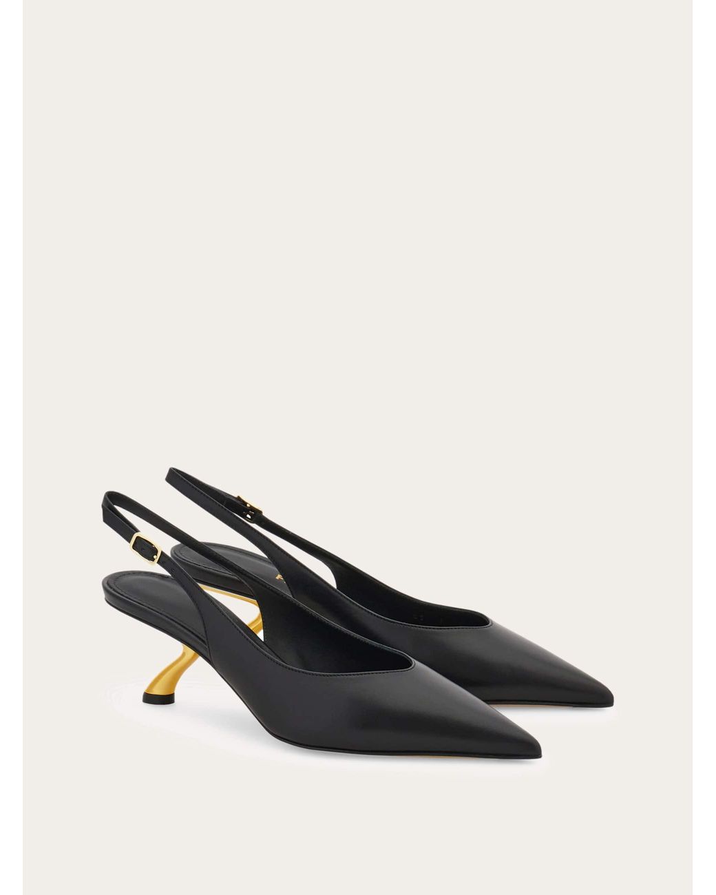 Ferragamo Natural S-Shaped Heel Slingback