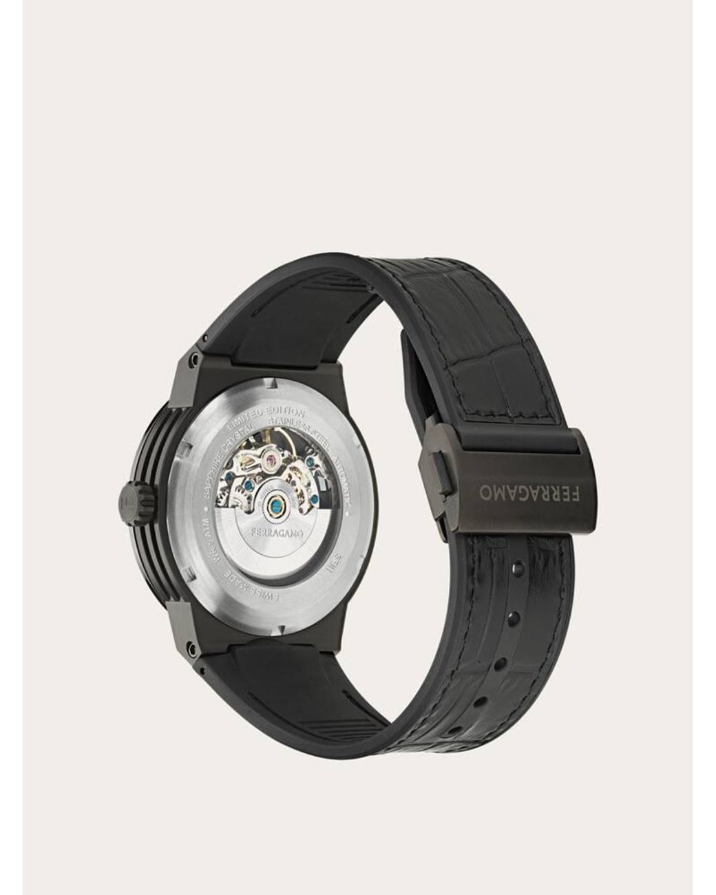 Ferragamo Black F-80 Auto Manufacture Watch for men