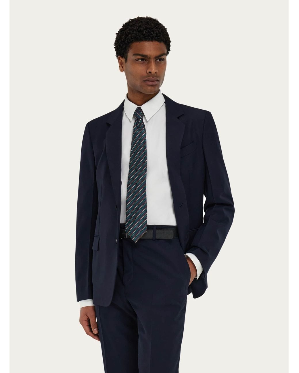 Ferragamo Blue Dots Jacquard Tie for men