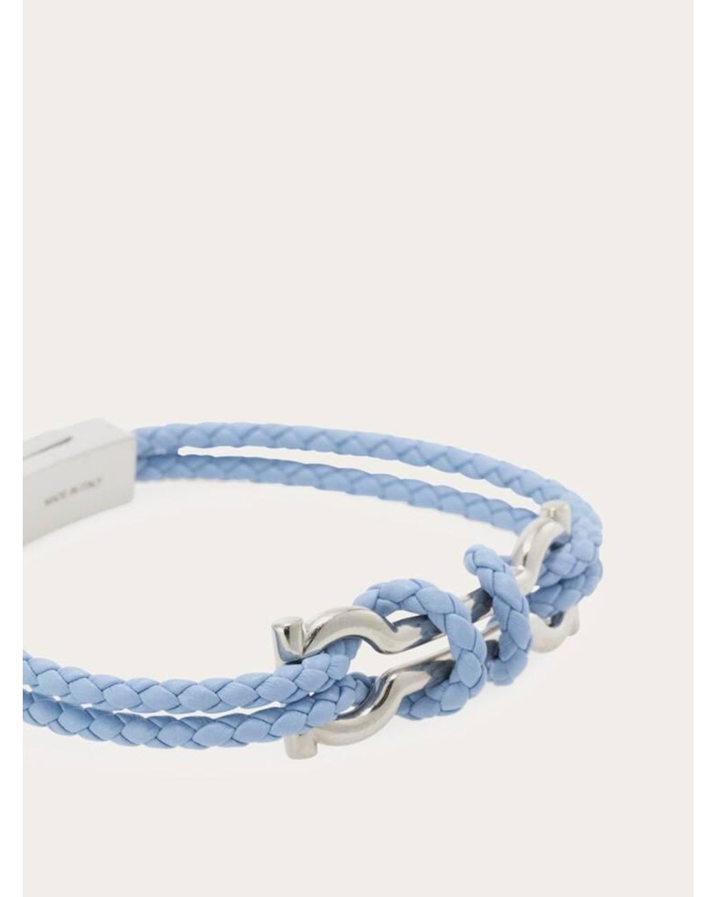 Ferragamo Blue Double Gancini Bracelet (18Cm) for men