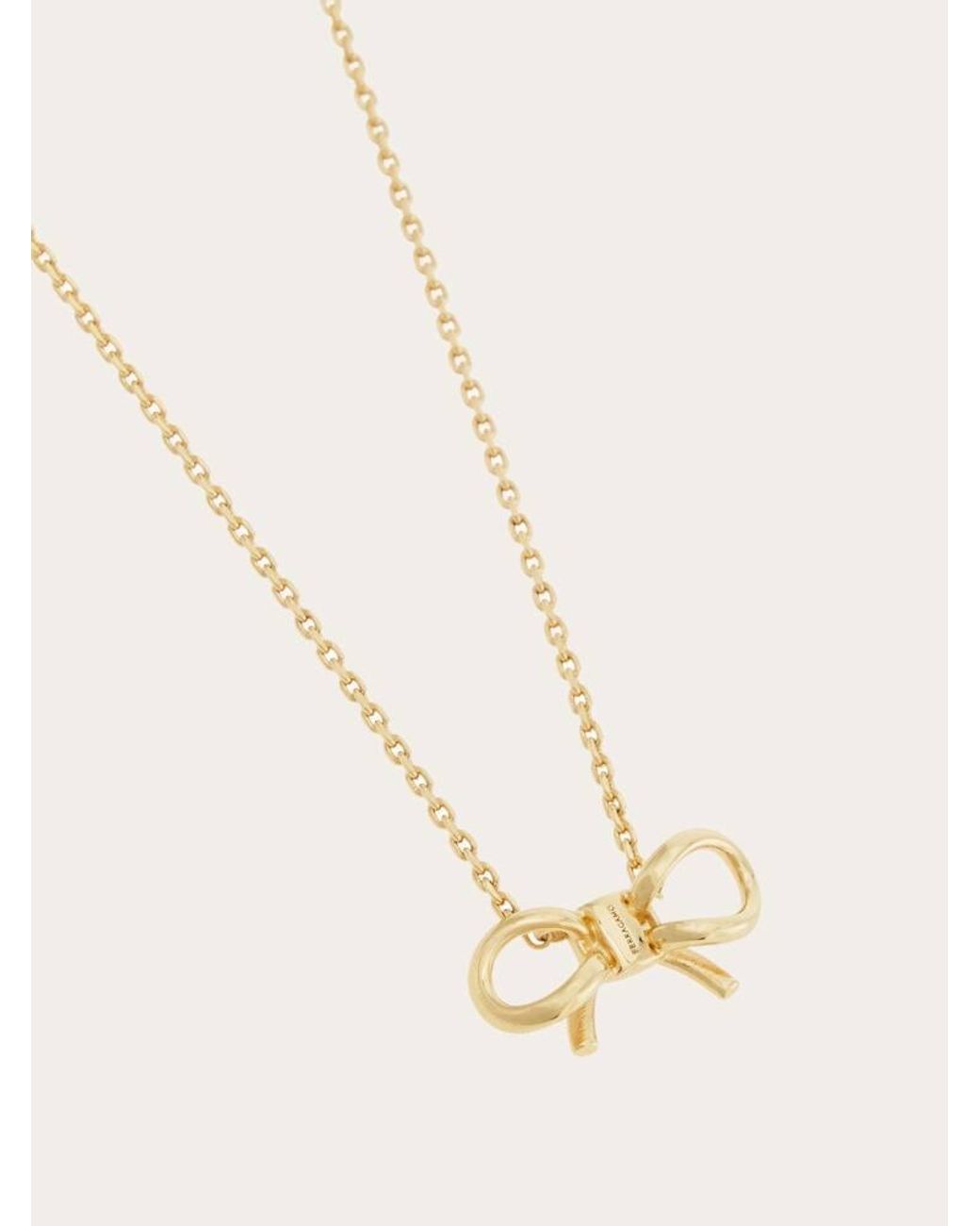 Ferragamo Natural Necklace With Bow Pendant