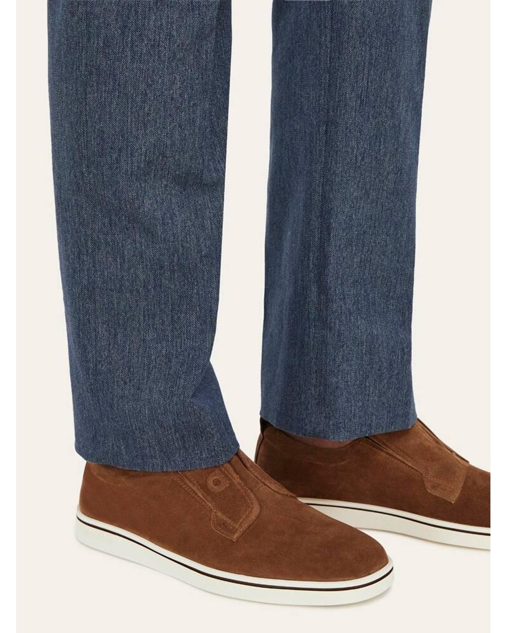 Ferragamo Brown Derby Slip-On for men