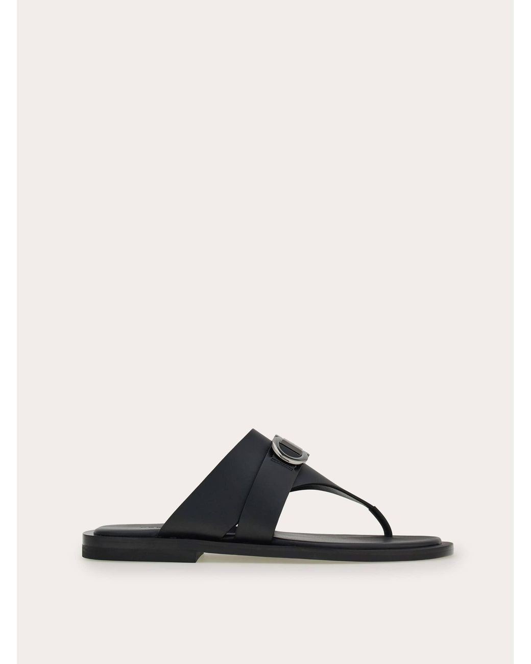 サンダル・ミュール FERRAGAMO FLAT SLIDE WITH GANCINI ORNAMENT Flat slide with Gancini ornament - Women | Ferragamo