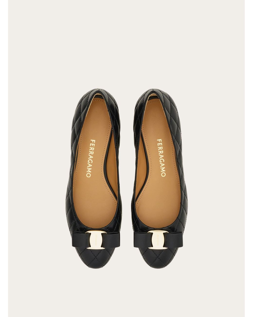 Ferragamo Black Quilted Varina Ballet Flat .5