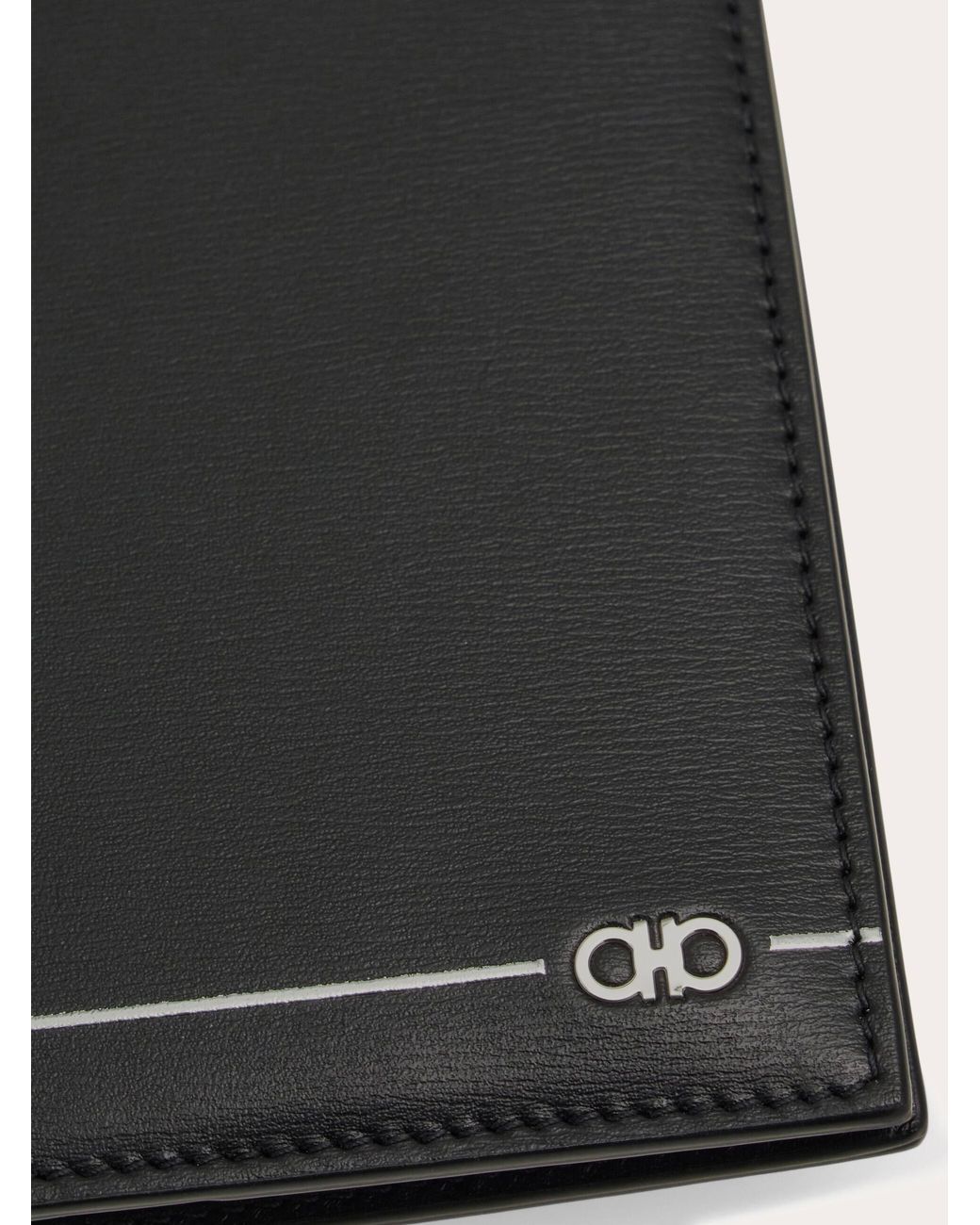 Ferragamo Black Gancini Organizer Wallet for men