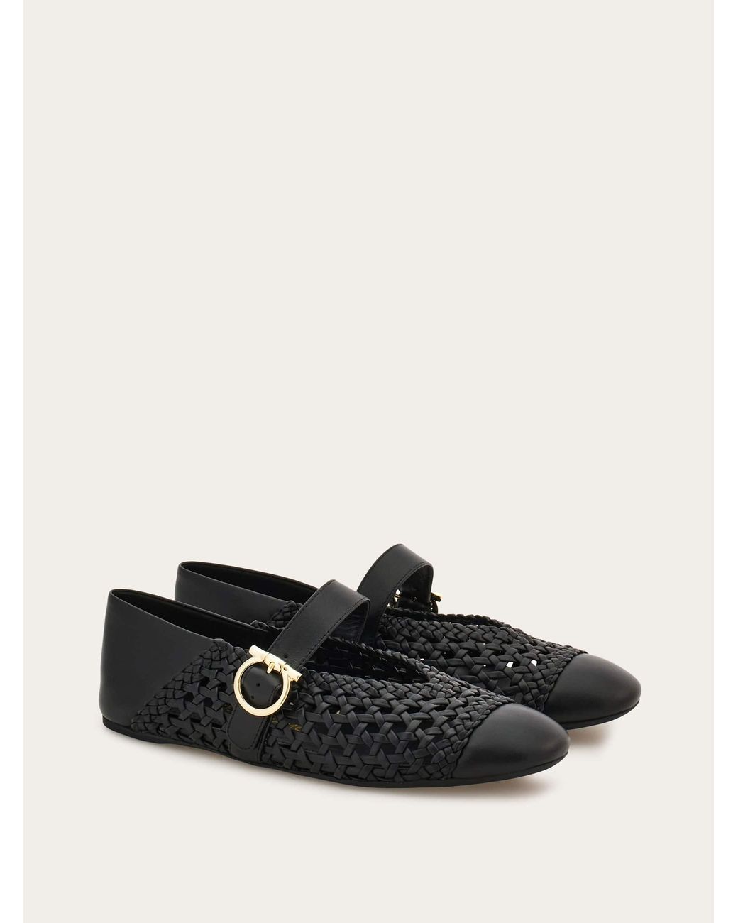 Ferragamo White Gancini Buckle Ballet Flat .5