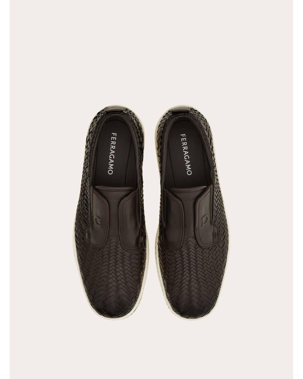 Ferragamo White Derby Slip-On for men