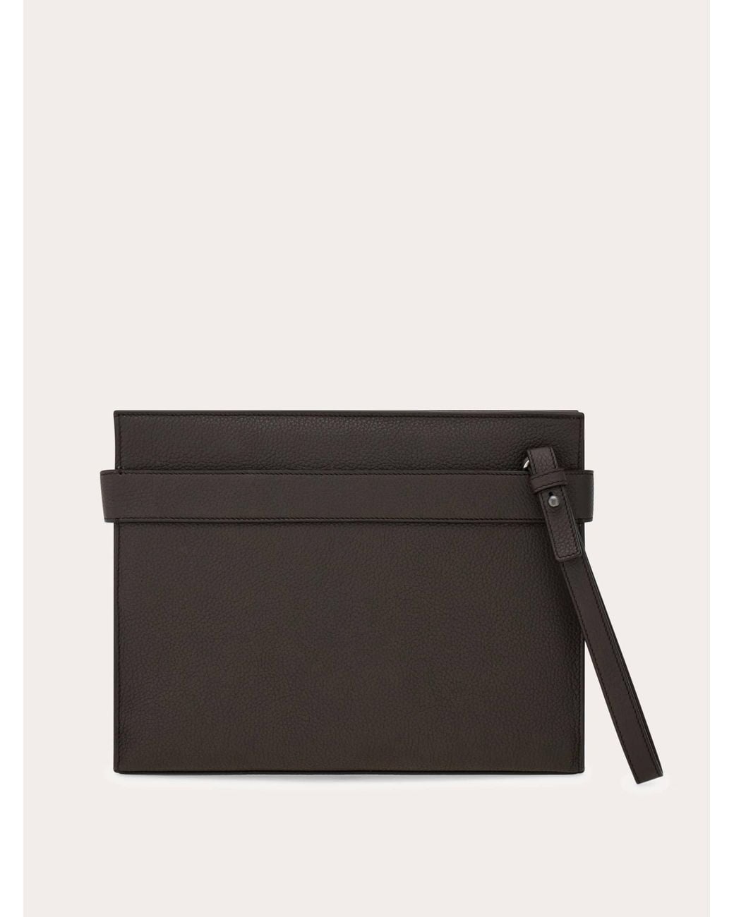 Ferragamo Black Pouch With Hug Buckle for men