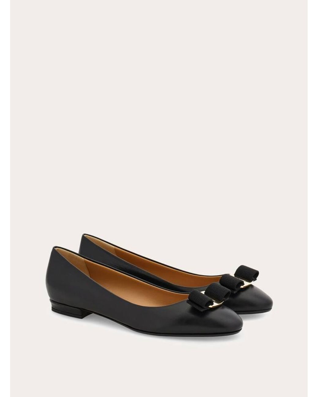 Ferragamo Black Varina Ballet Flat .5