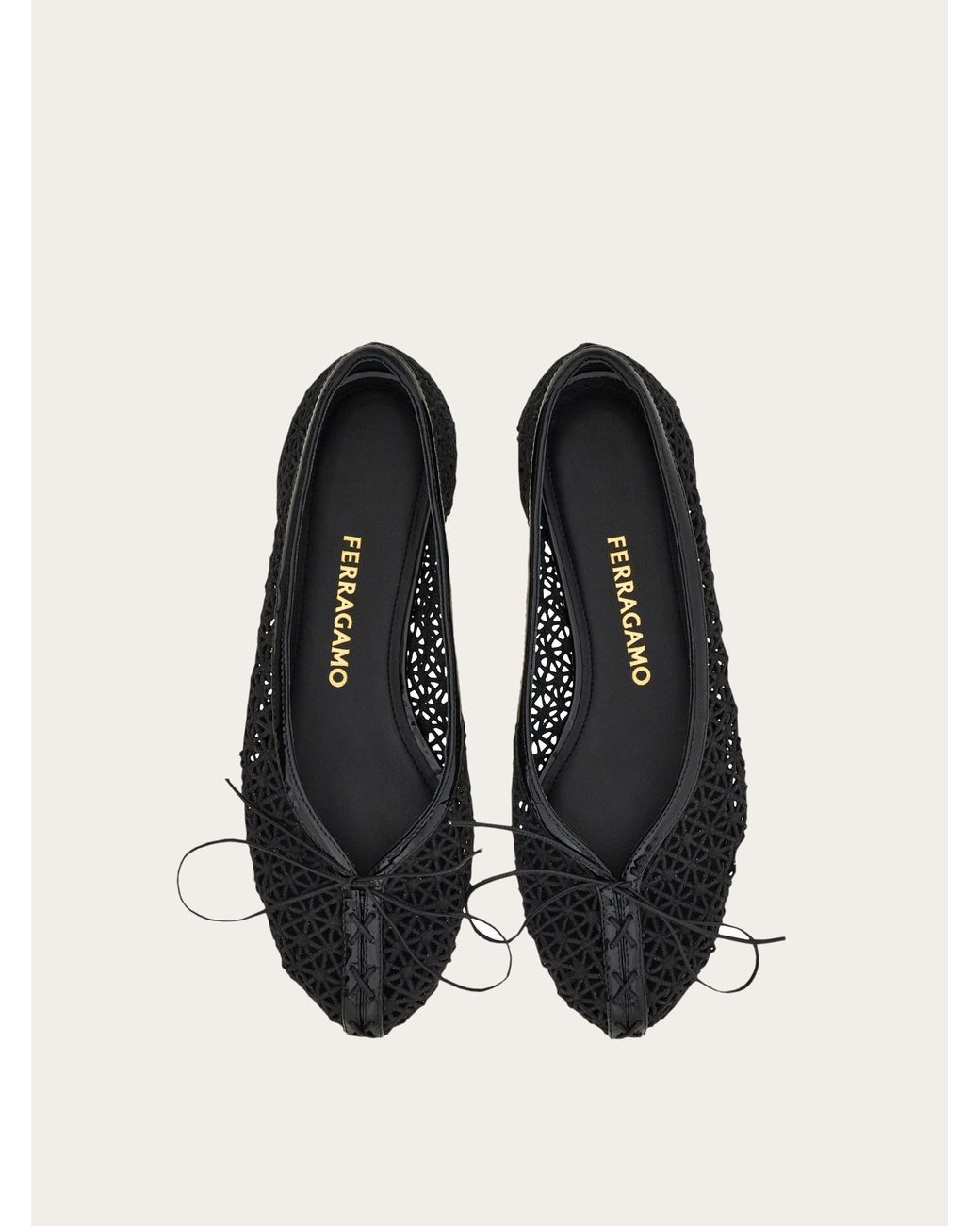 Ferragamo White Macramé Lace Ballet Flat .5
