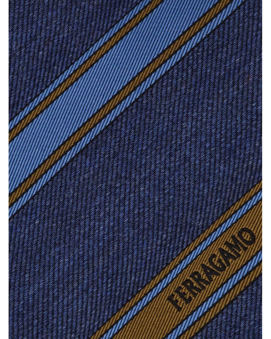 Ferragamo Blue Regimental Jacquard Tie for men