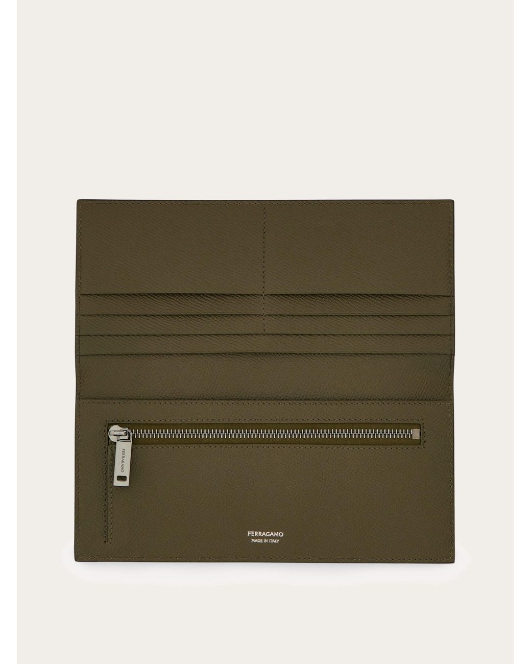 Ferragamo Green Gancini Organizer Wallet for men