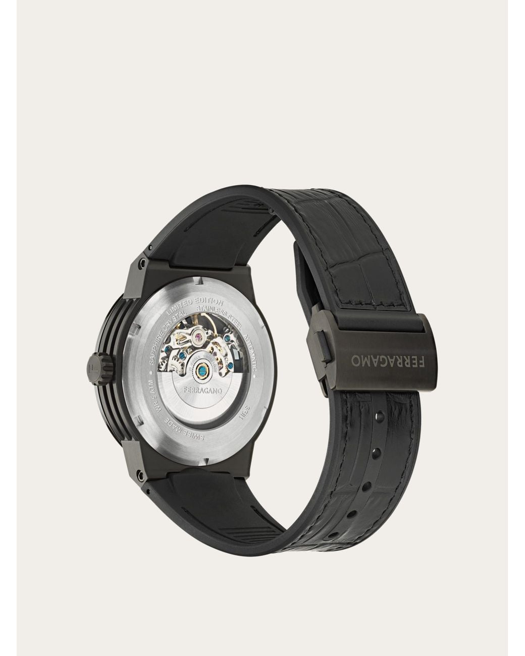 Ferragamo Black F-80 Auto Manufacture Watch for men