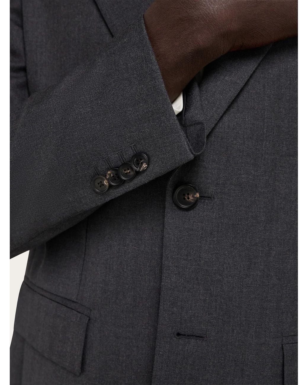 Ferragamo Blue Single-Breasted Pure Wool Blazer for men