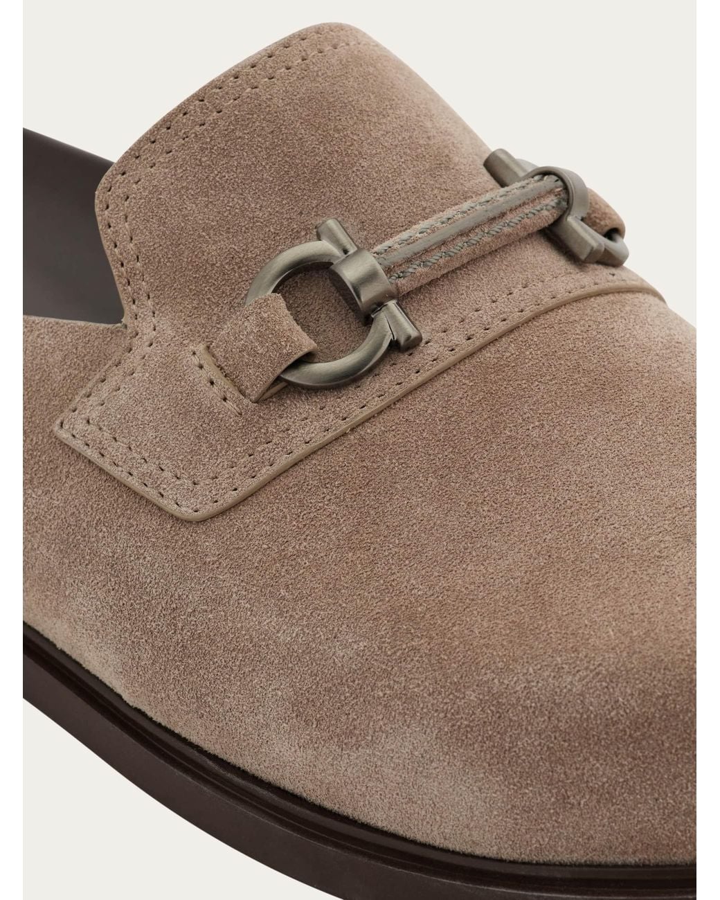 Ferragamo Natural Gancini Ornament Mule for men